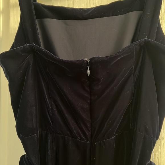 GAP Navy Velvet Wide Leg Jumpsuit Size 8 - Picture 4 of 7